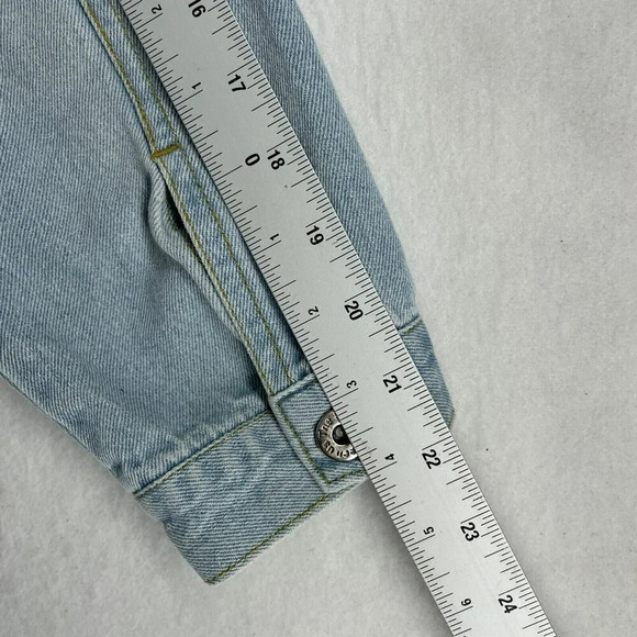 The Style Between Jacket Women's M Blue Button-Up Collared Wash Cropped Denim - Picture 5 of 10
